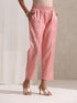 3 Pc SET - Pink Beaded and Embroidered Organza Kurta and Border Dupatta with Pyjama